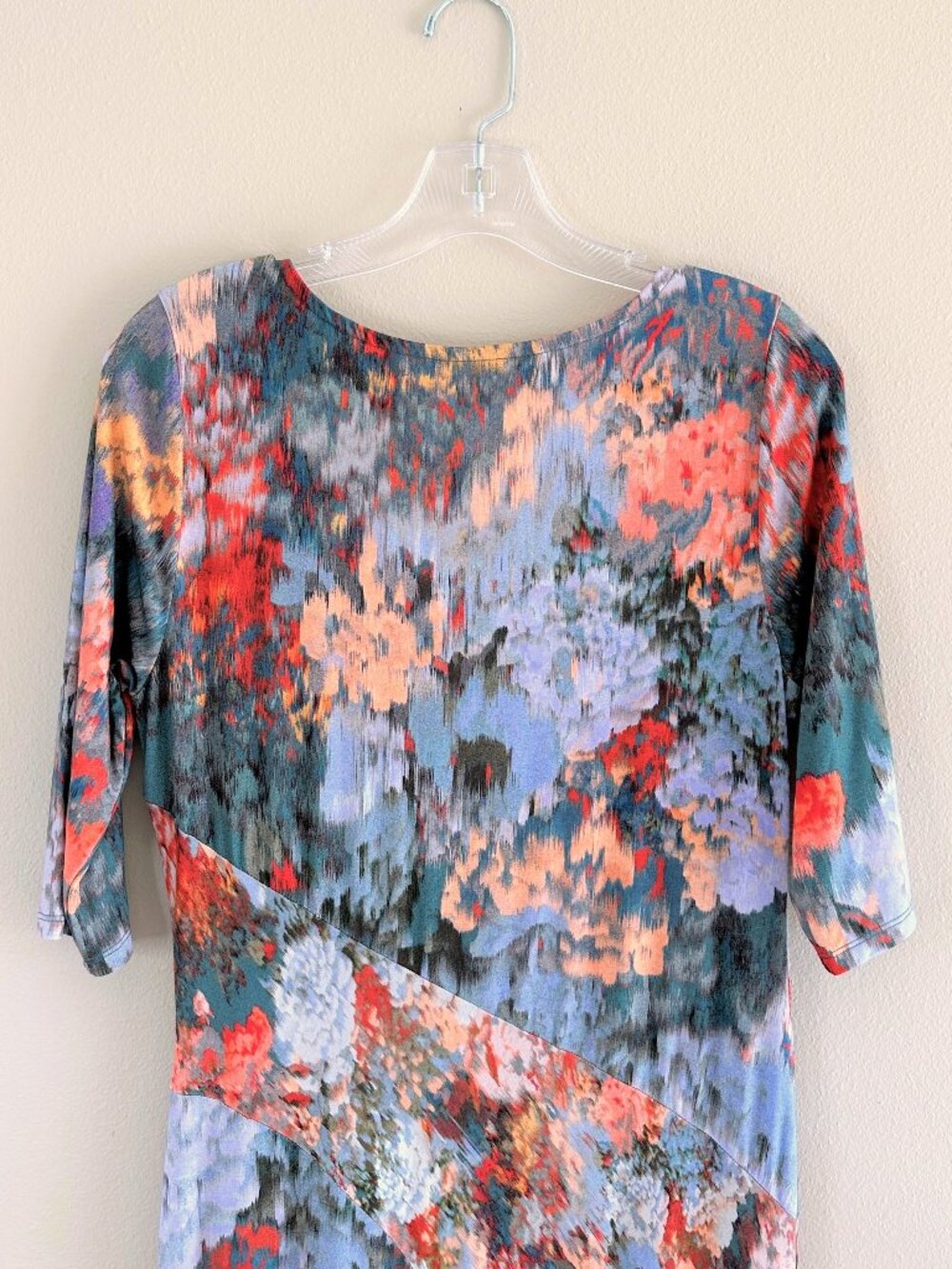 Soft Surroundings Boho Petite Nanette Stretch Jersey Knit Floral Maxi Dress - Picture 9 of 9